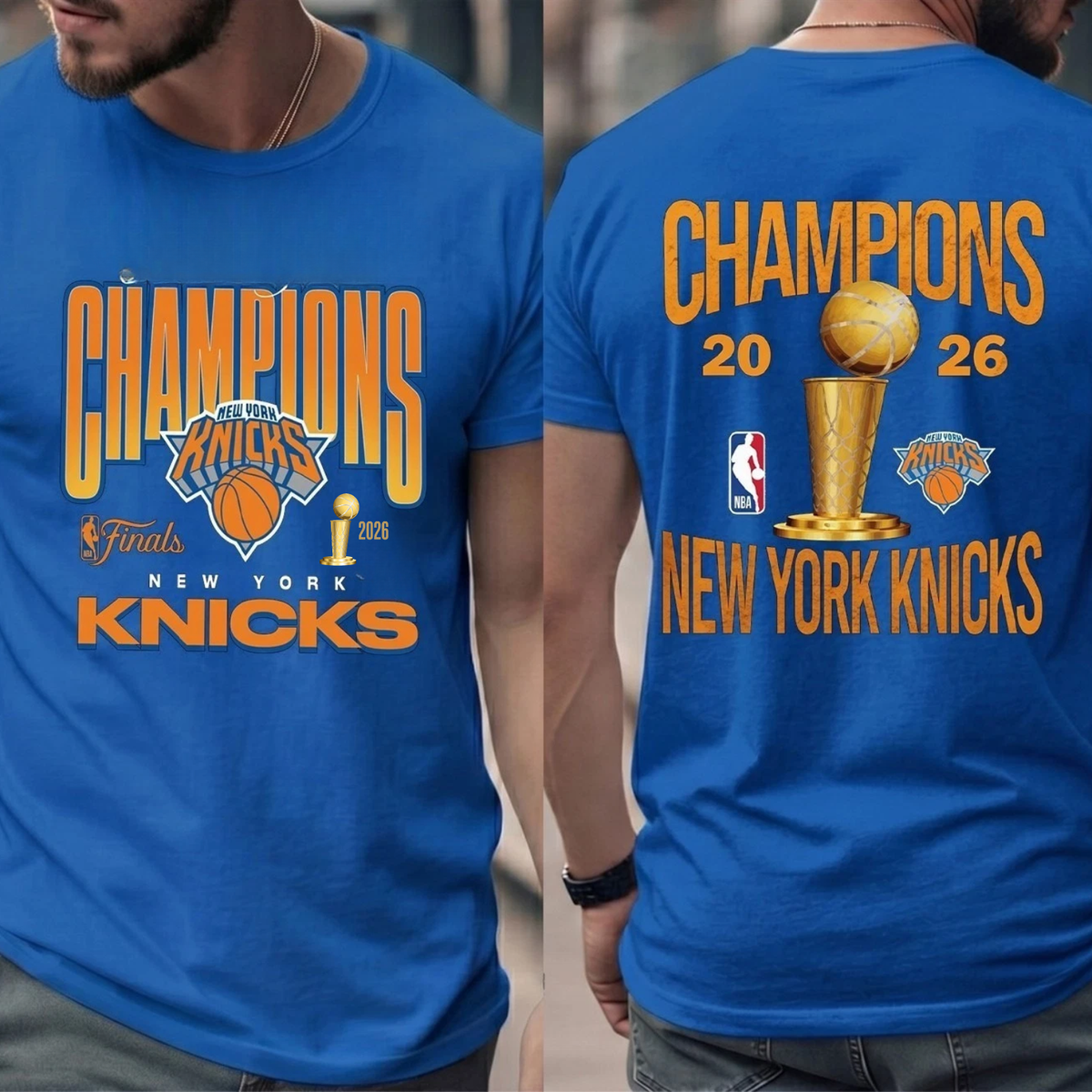 NYK 2026 Basketball Champions Two Sides Printed T-Shirt