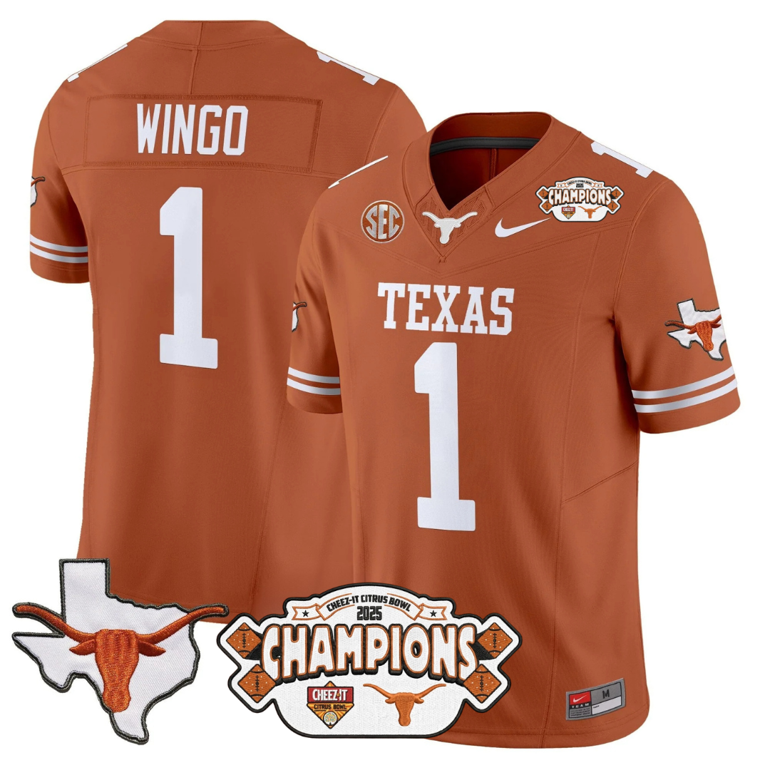 TEX 2025 State Map & Citrus Bowl Champions Patch Vapor Limited Jersey - All Stitched