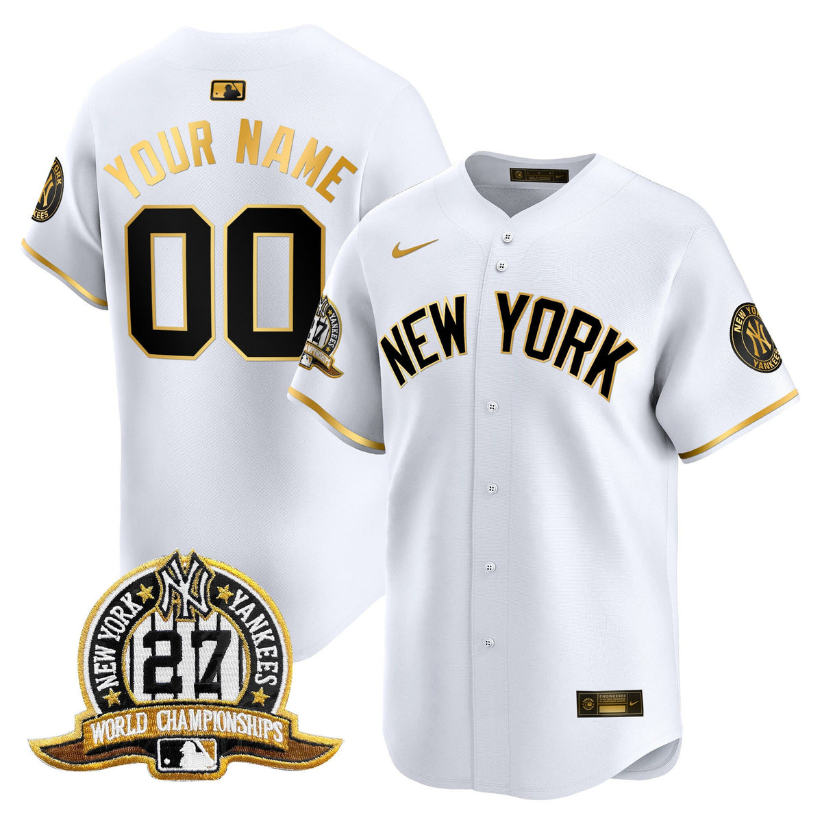 New York Yankees 27 Time Champions Patch Vapor Premier Limited Custom Jersey V2 - All Stitched