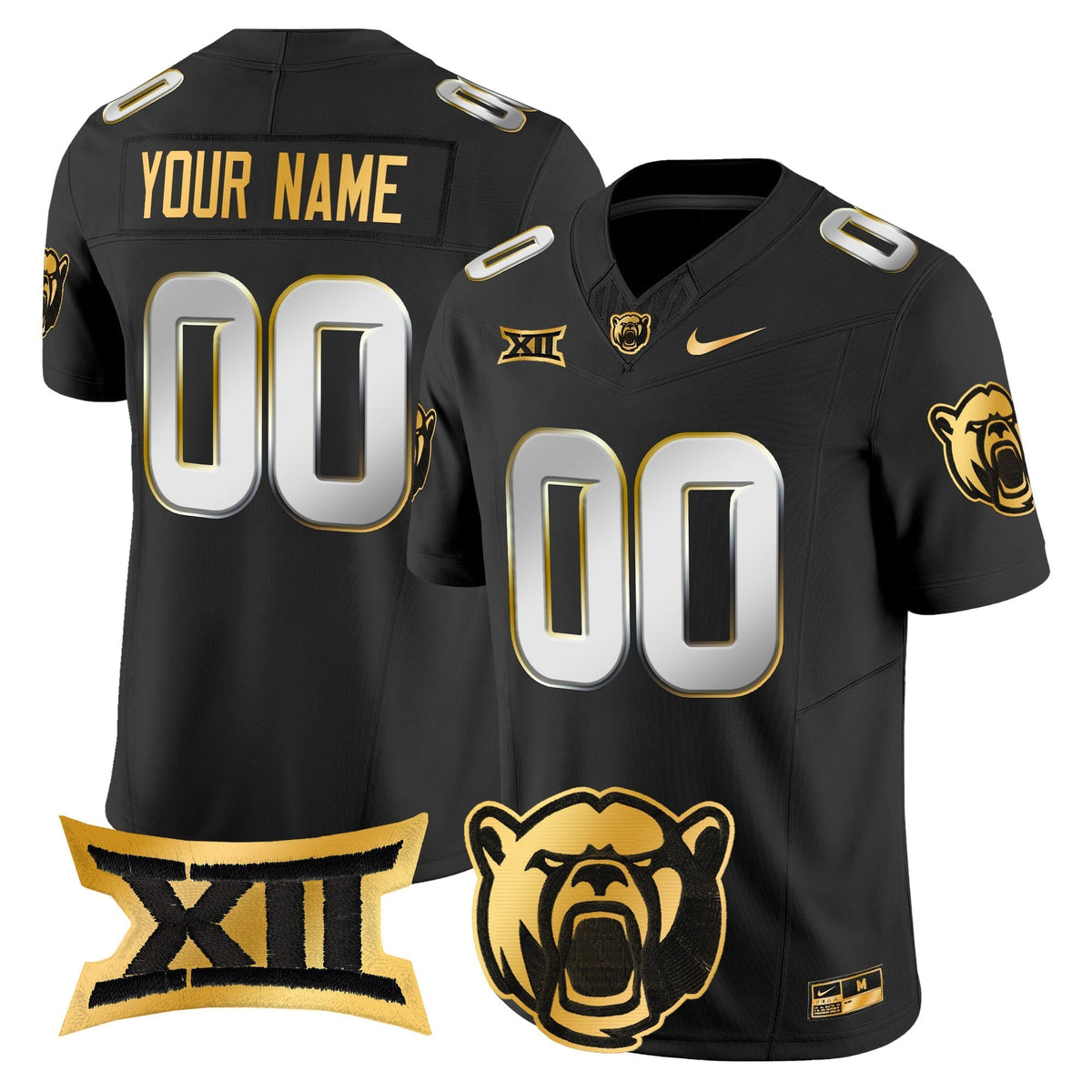 Baylor Bears 2024 Gold Vapor Limited Custom Jersey - All stitched