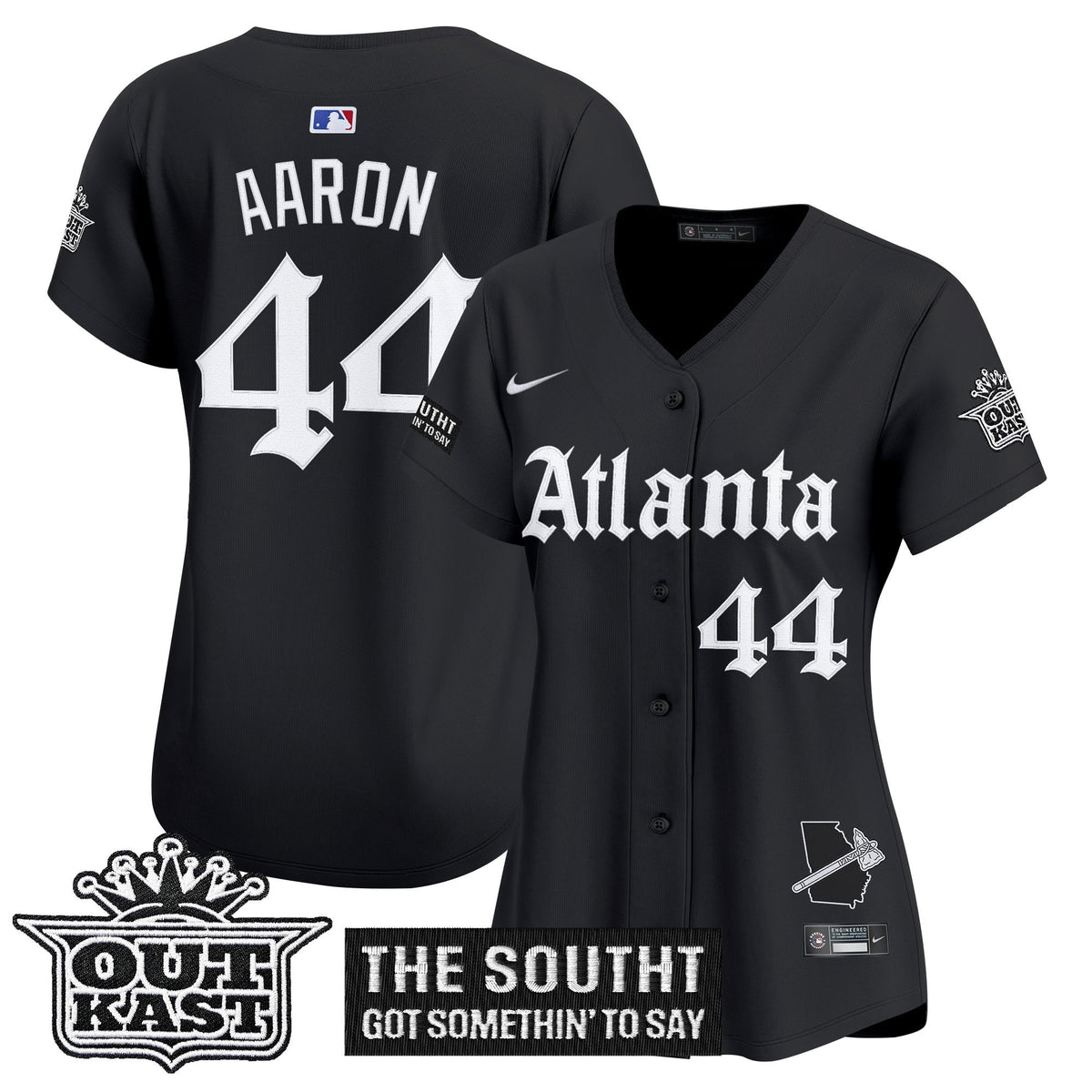 Women's Atlanta Braves 'Gothic South x Outkast Edition' Vapor Premier Limited Jersey - All Stitched