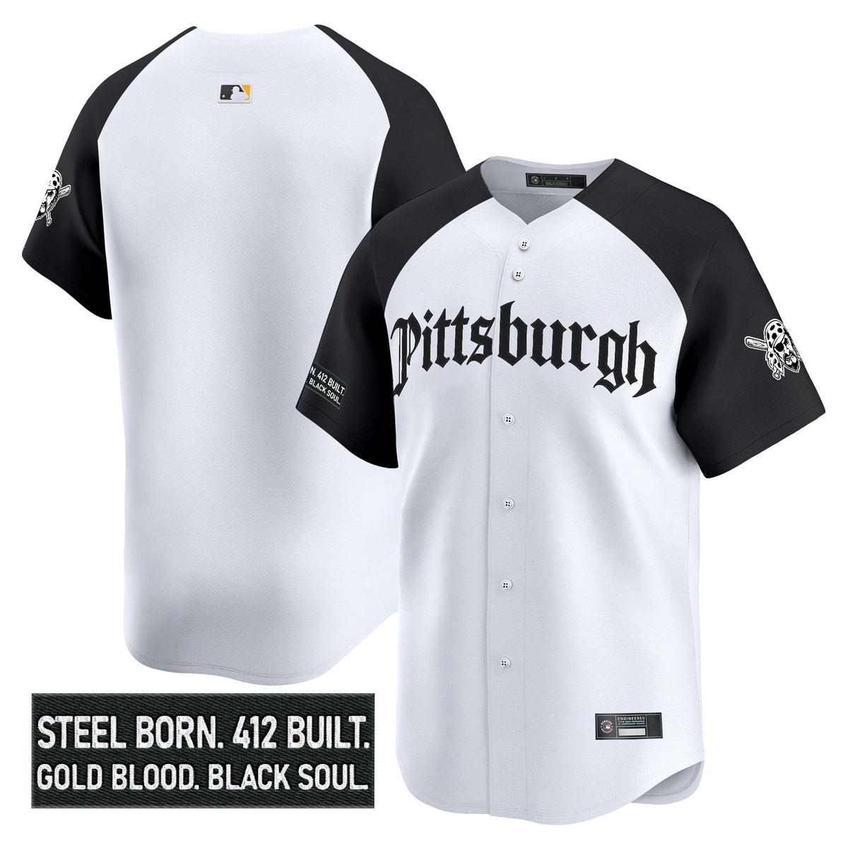Men's Pittsburgh Pirates 'Gothic Steel City Edition' Vapor Premier Limited Jersey - All Stitched