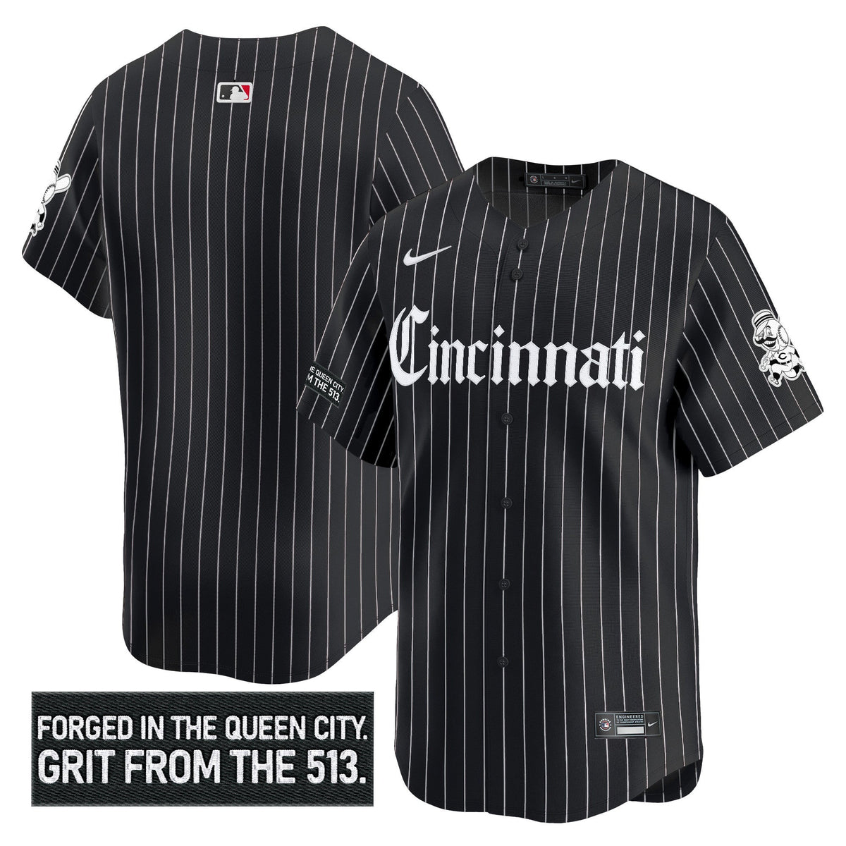 Men's Cincinnati Reds 'Gothic Queen City Edition' Vapor Premier Limited Jersey - All Stitched