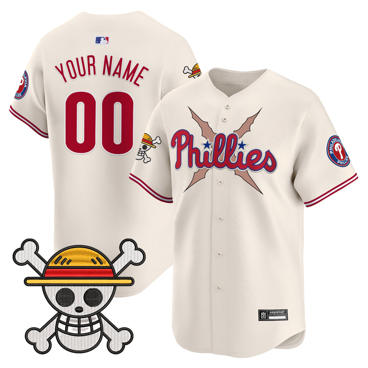 Philadelphia Phillies x One Piece 2025 Vapor Premier Limited Custom Jersey - All Stitched