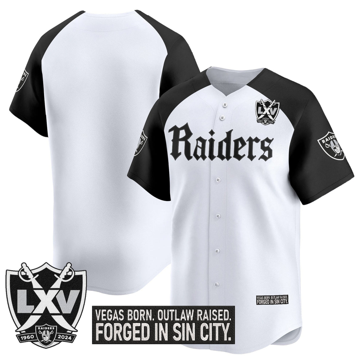 Las Vegas Raiders 'Gothic Sin City Shadows Edition' Vapor Baseball Jersey V2 - All Stitched