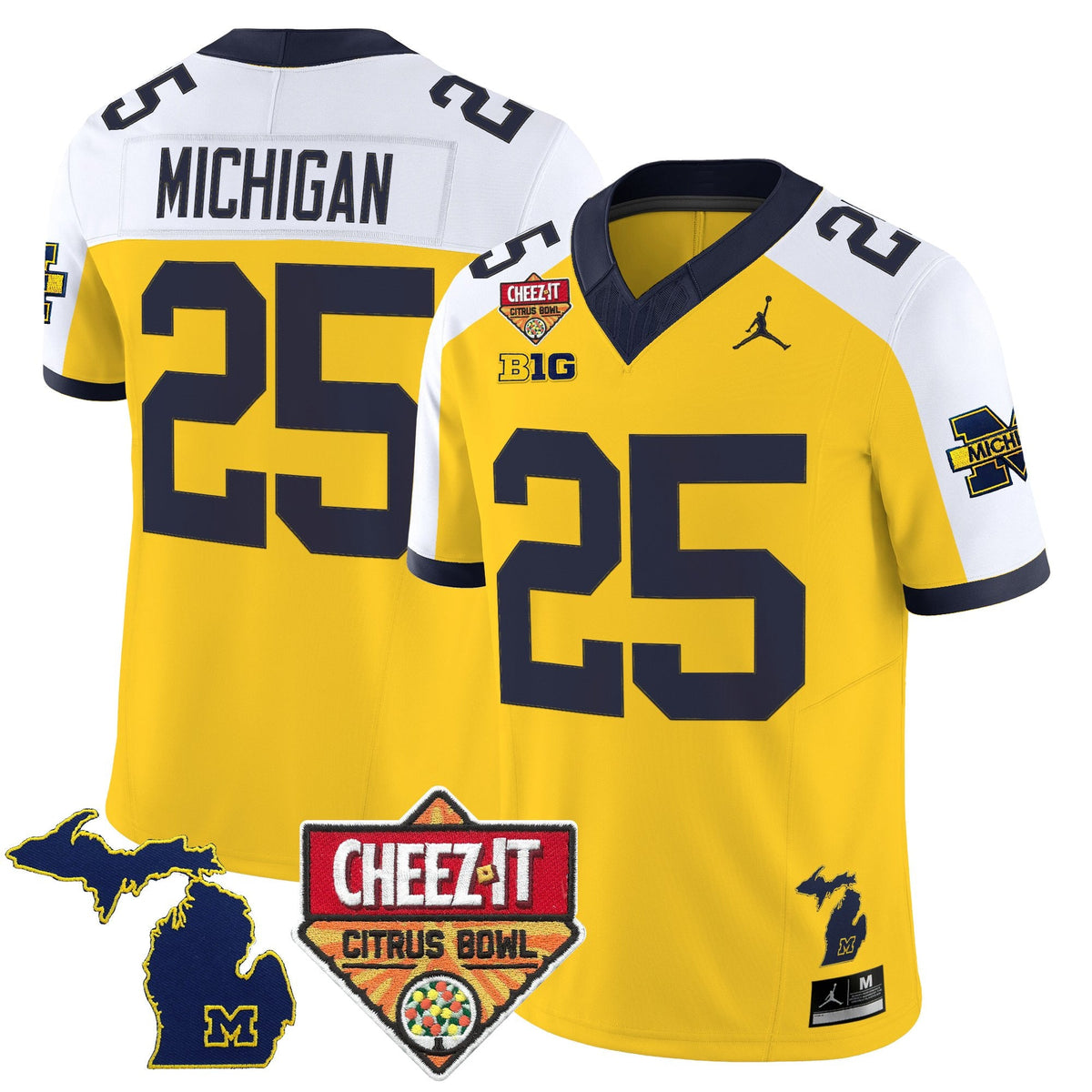 Men's Michigan Wolverines 2025 Cheez-It Citrus Bowl Vapor Limited Jersey - All Stitched