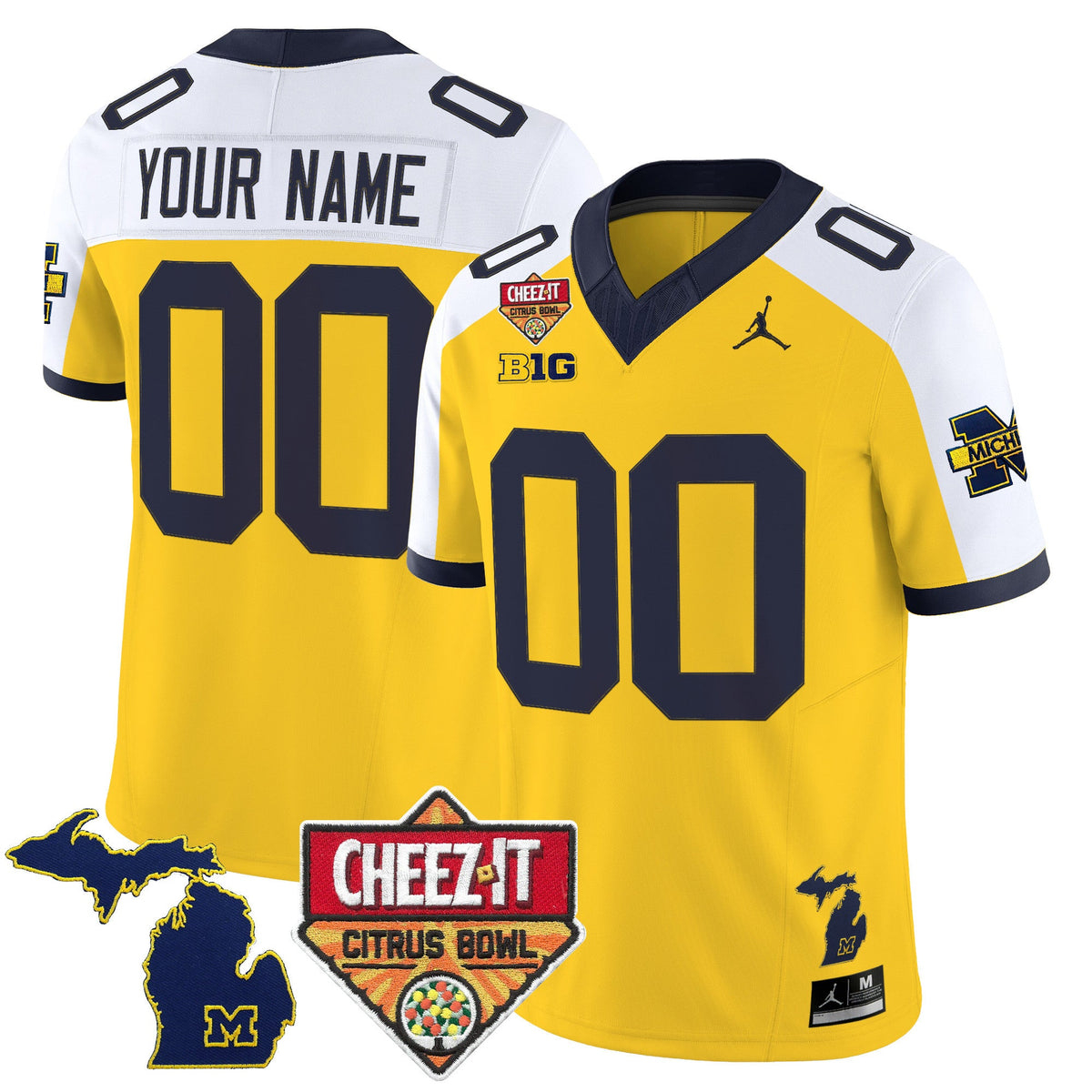 Michigan Wolverines 2025 Cheez-It Citrus Bowl Vapor Limited Custom Jersey - All Stitched