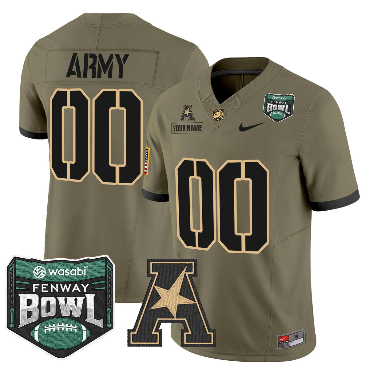 Army Black Knights 2025 Fenway Bowl Vapor Limited Custom Jersey - All Stitched