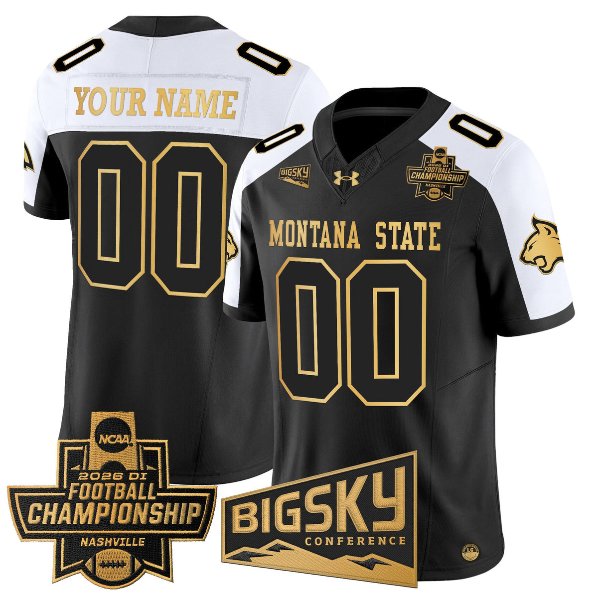Montana State Bobcats 2026 Football Championship Gold Vapor Limited Custom Jersey - All Stitched