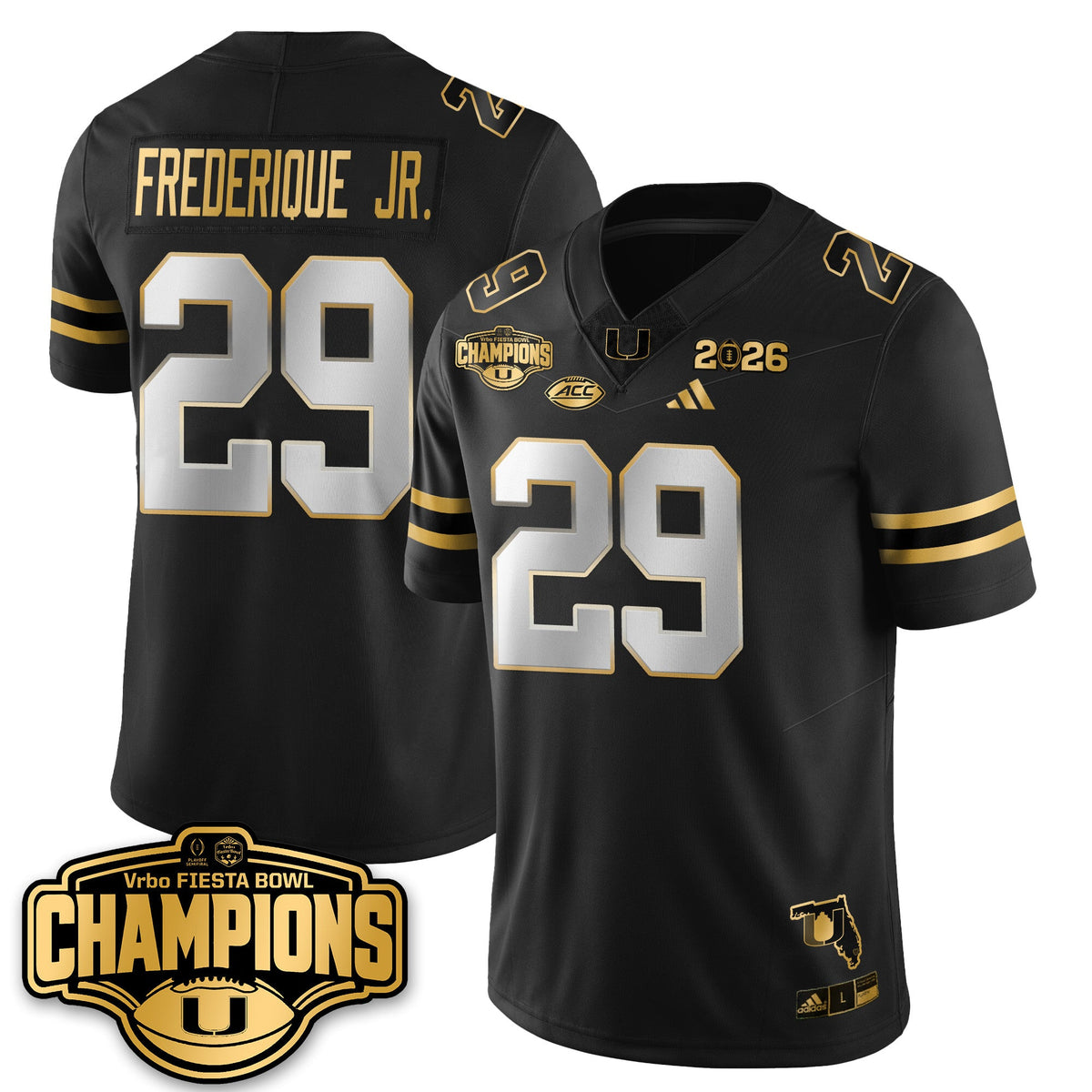MIA Football Vapor Limited Gold Jersey - Fiesta Bowl Champions - All Stitched
