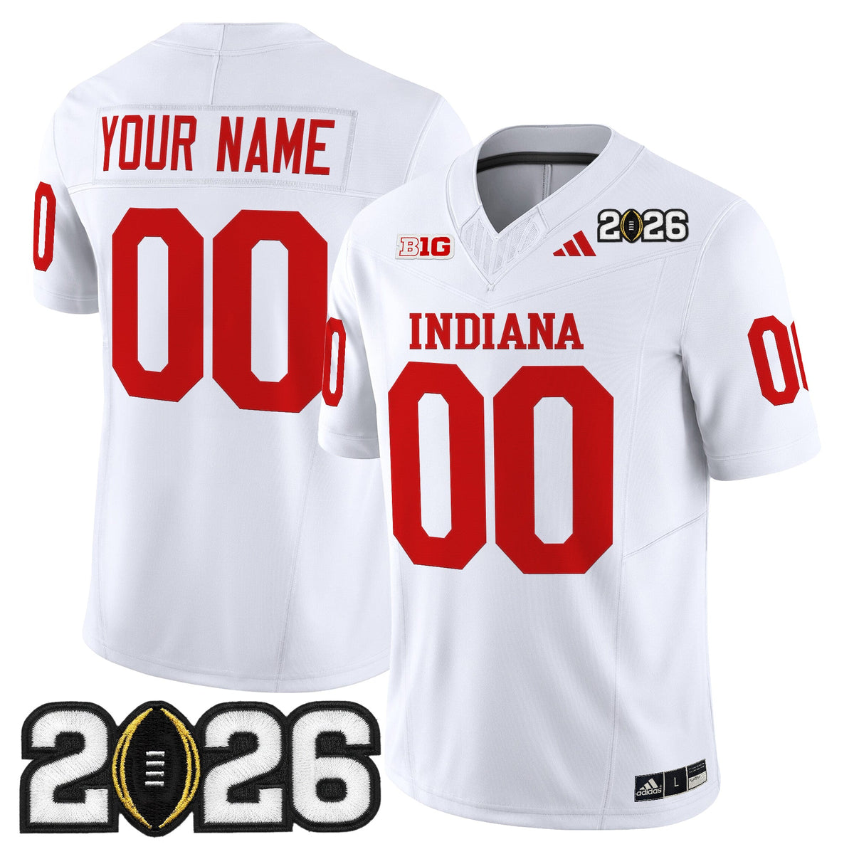 Indiana Hoosiers 2026 CFP Final Patch Vapor Limited Custom Jersey V2 - All Stitched