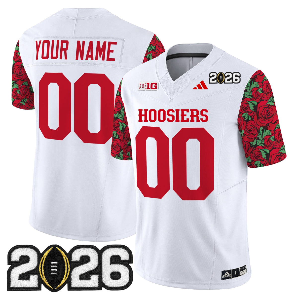 Indiana Hoosiers 2026 CFP Final Patch Vapor Limited Custom Jersey - Rose Bowl Style - Stitched