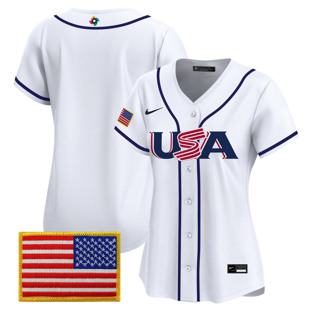 Women's Team USA World Baseball Classic Vapor Premier Jersey - 2026 Roster (Projected Number) - All Stitched