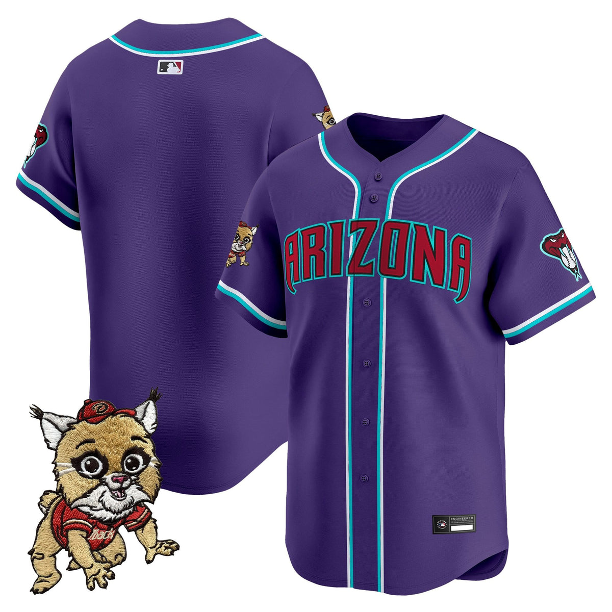 Diamondbacks Baxter The Bobcat Patch Vapor Premier Limited Jersey - All Stitched