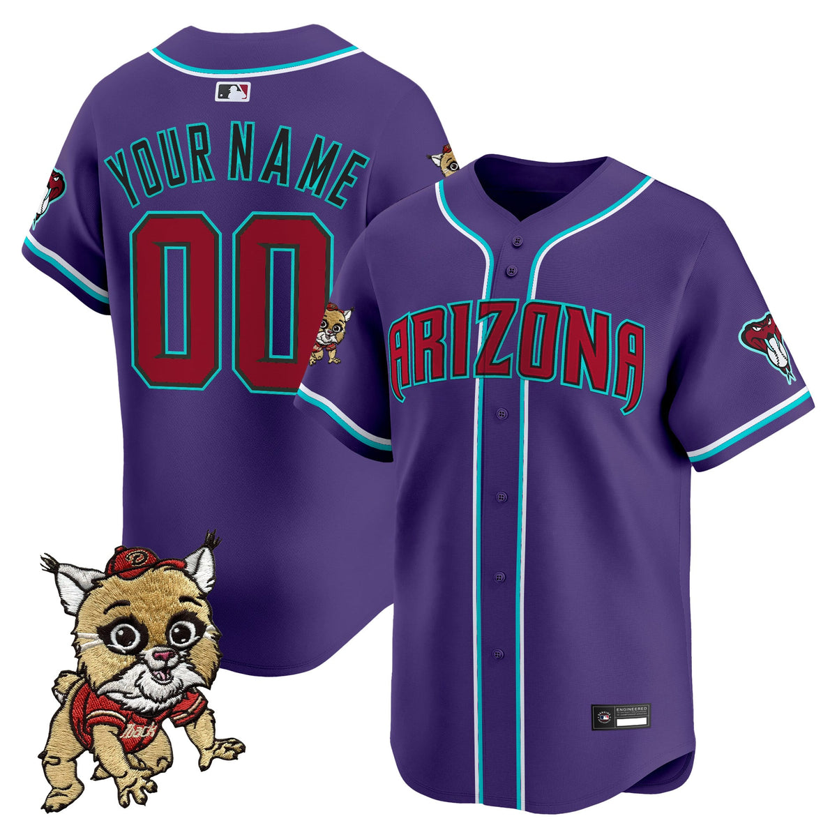 Diamondbacks Baxter The Bobcat Patch Vapor Premier Limited Custom Jersey - All Stitched