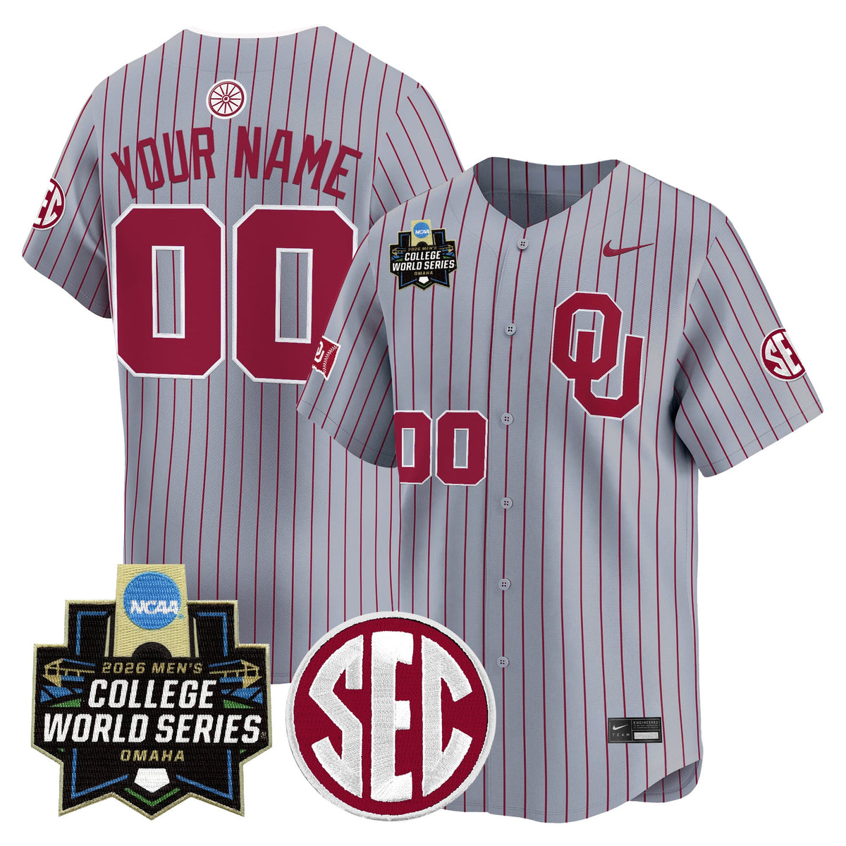 Oklahoma Sooners 2026 World Series Vapor Premier Limited Custom Jersey - All Stitched