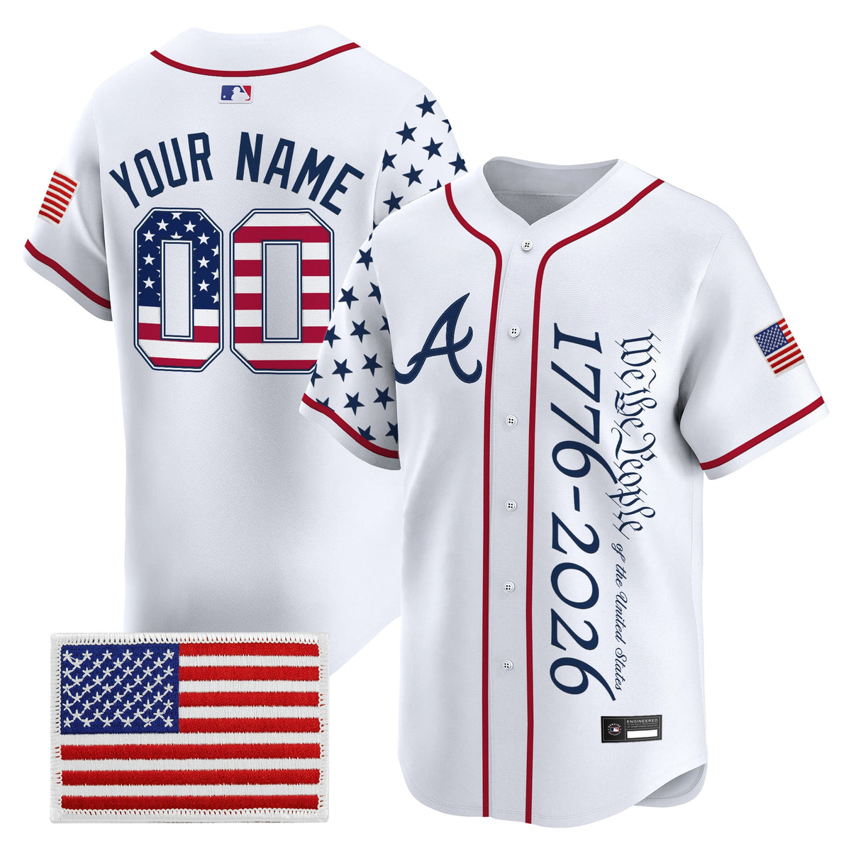 Atlanta Braves "America 250 Edition" Vapor Premier Limited Custom Jersey V2 - Stitched