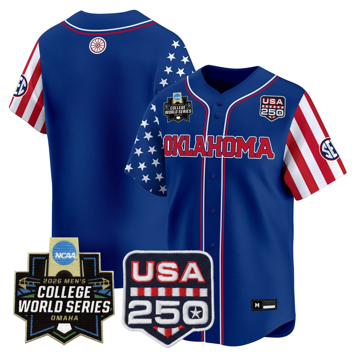 Men's Oklahoma Sooners 2026 World Series "America 250 Edition" Vapor Premier Limited Jersey - All Stitched
