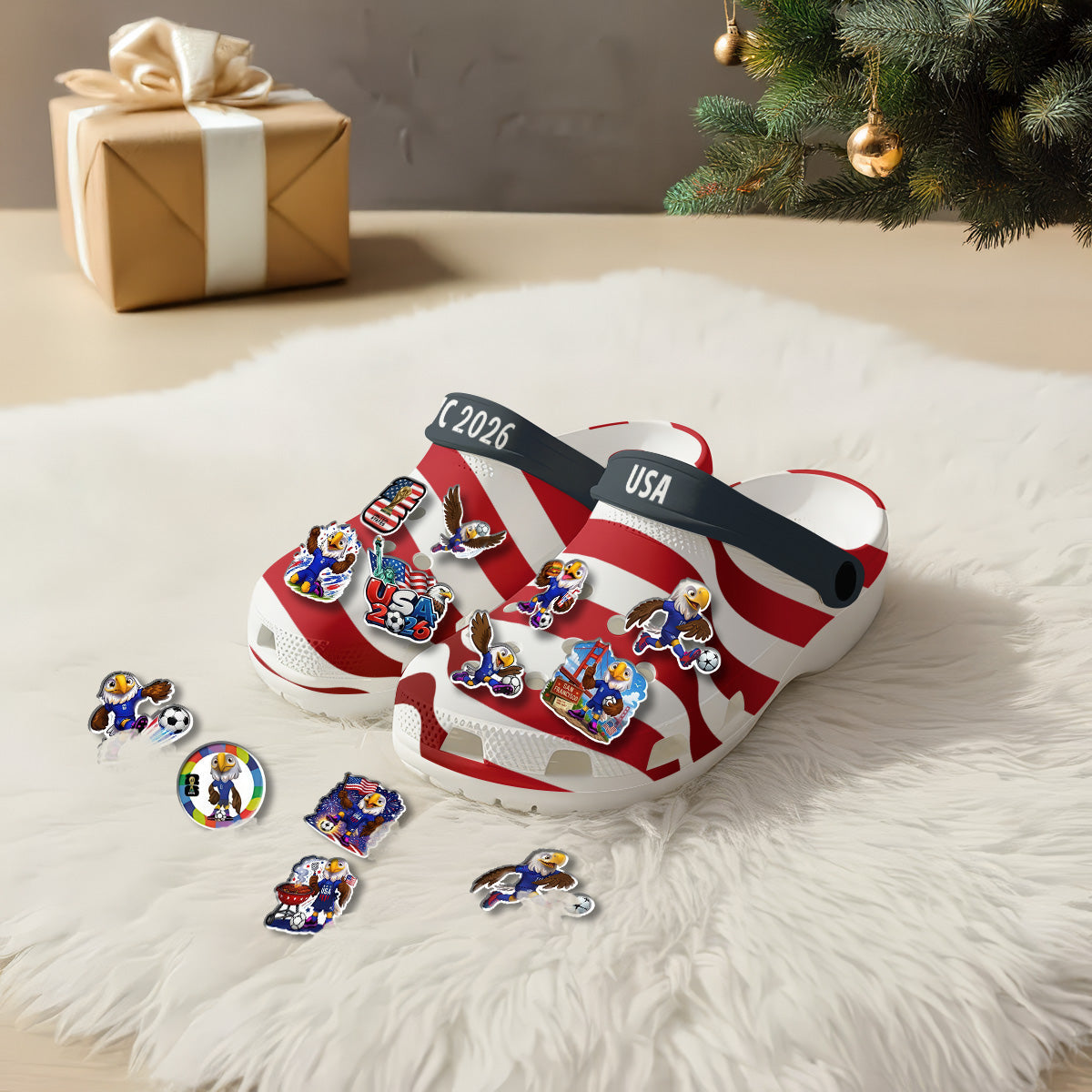USMNT Clogs WC2026 Red White - Charms Gift Set