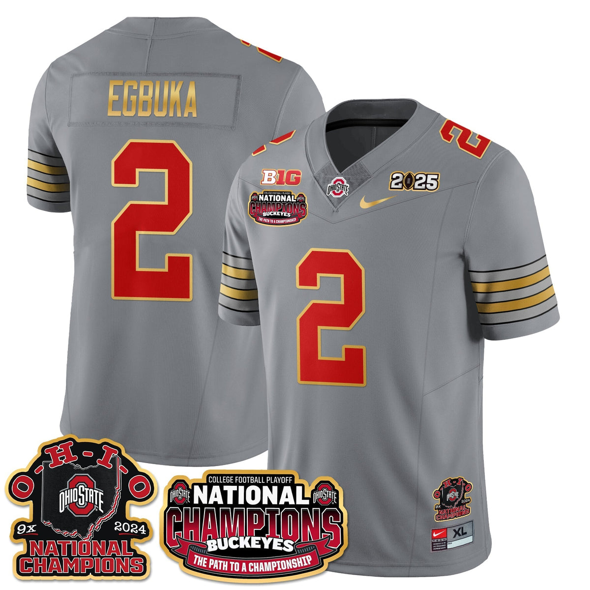 OSU 'Heritage Stripe' 2025 CFP Patch - National Champions Jersey N9 - All Stitched