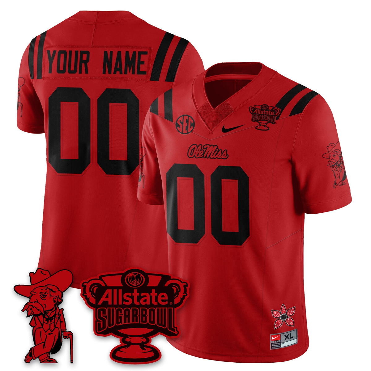 OMR 2025 Sugar Bowl 'Stranger Things Edition' Vapor Limited Football Jersey - All Stitched