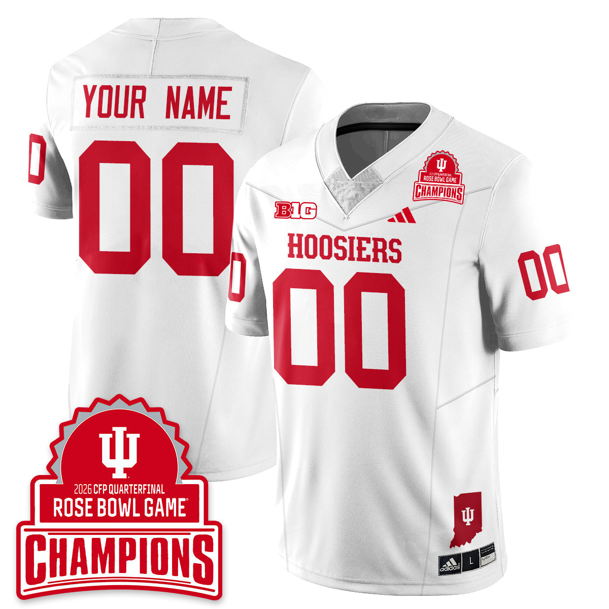 Custom Indiana H Vapor Limited Football Jersey - Rose Bowl Champions - All Stitched