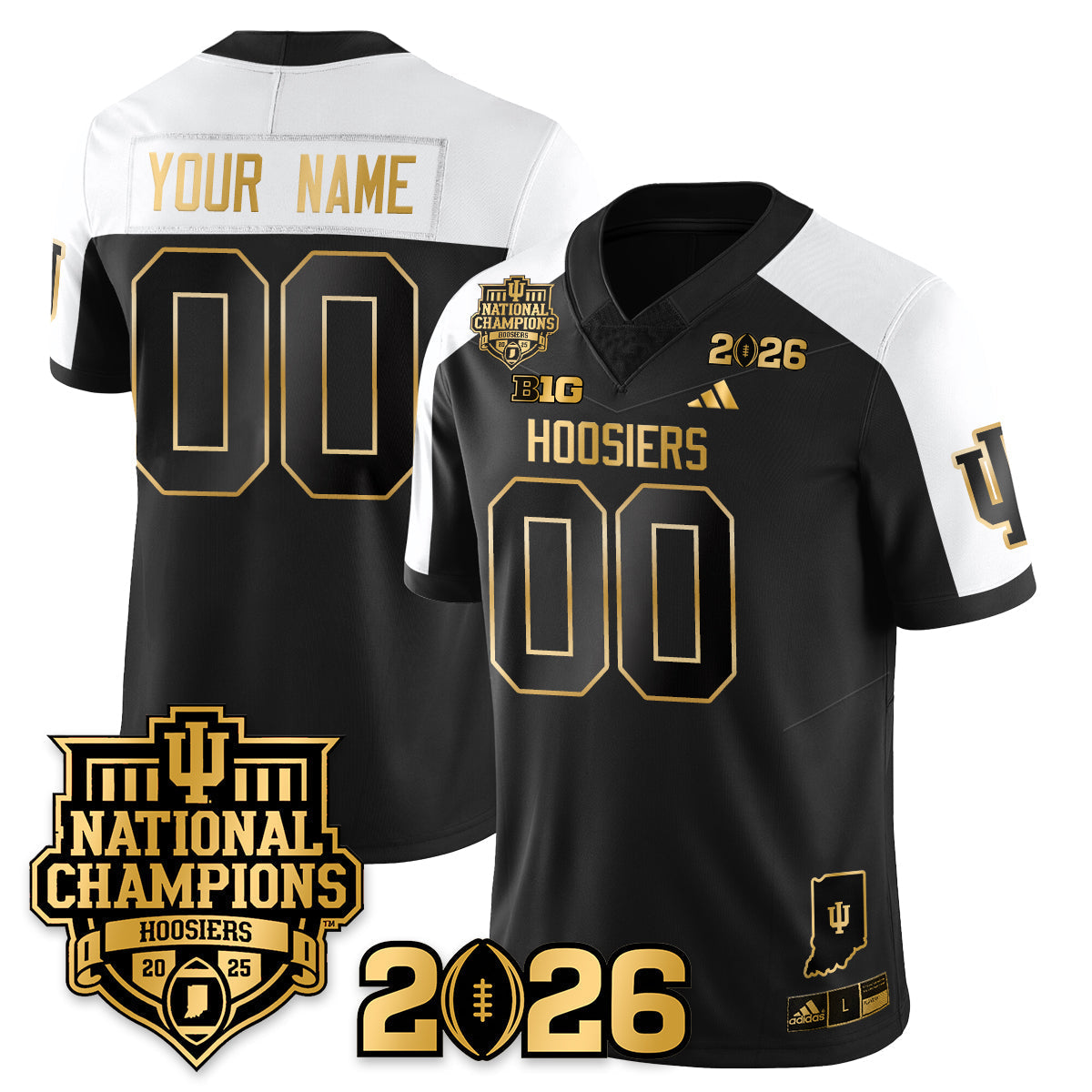 Indiana H Vapor Limited Football Gold Jersey - 2025 National Champions - All Stitched