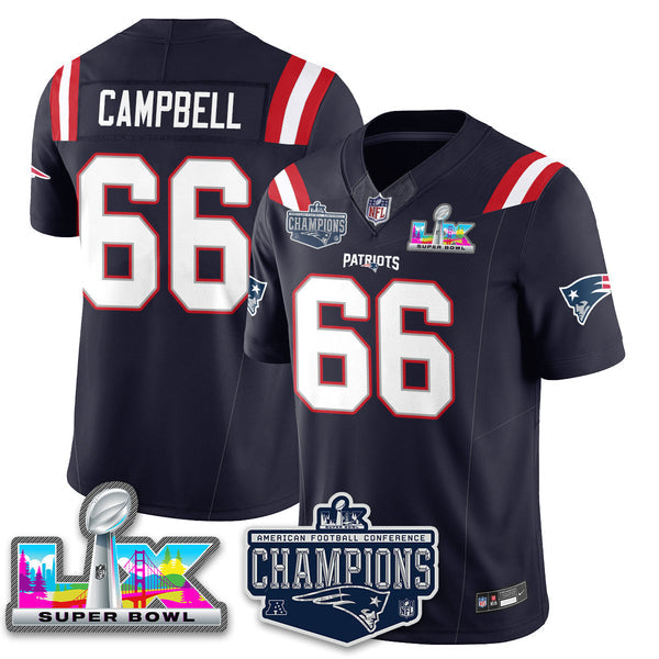 Men' NE 2025 Vapor Jersey - AFC Champions Limited Patch - All Stitched n15