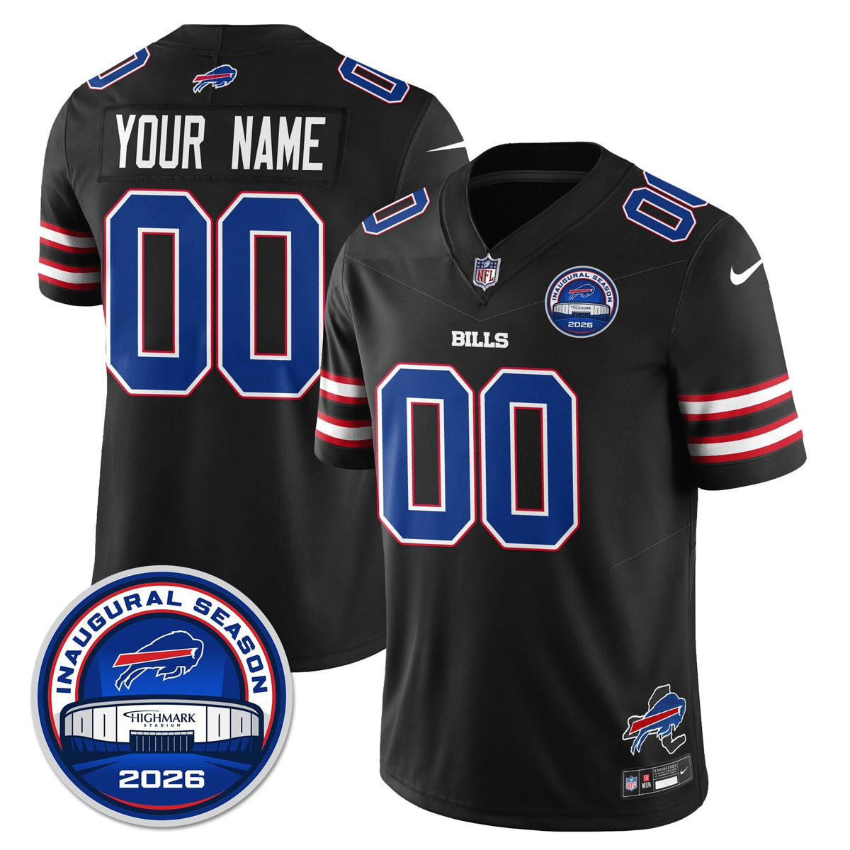 BUF 2026 Inaugural Season Patch Vapor Limited Custom Jersey - All Stitched