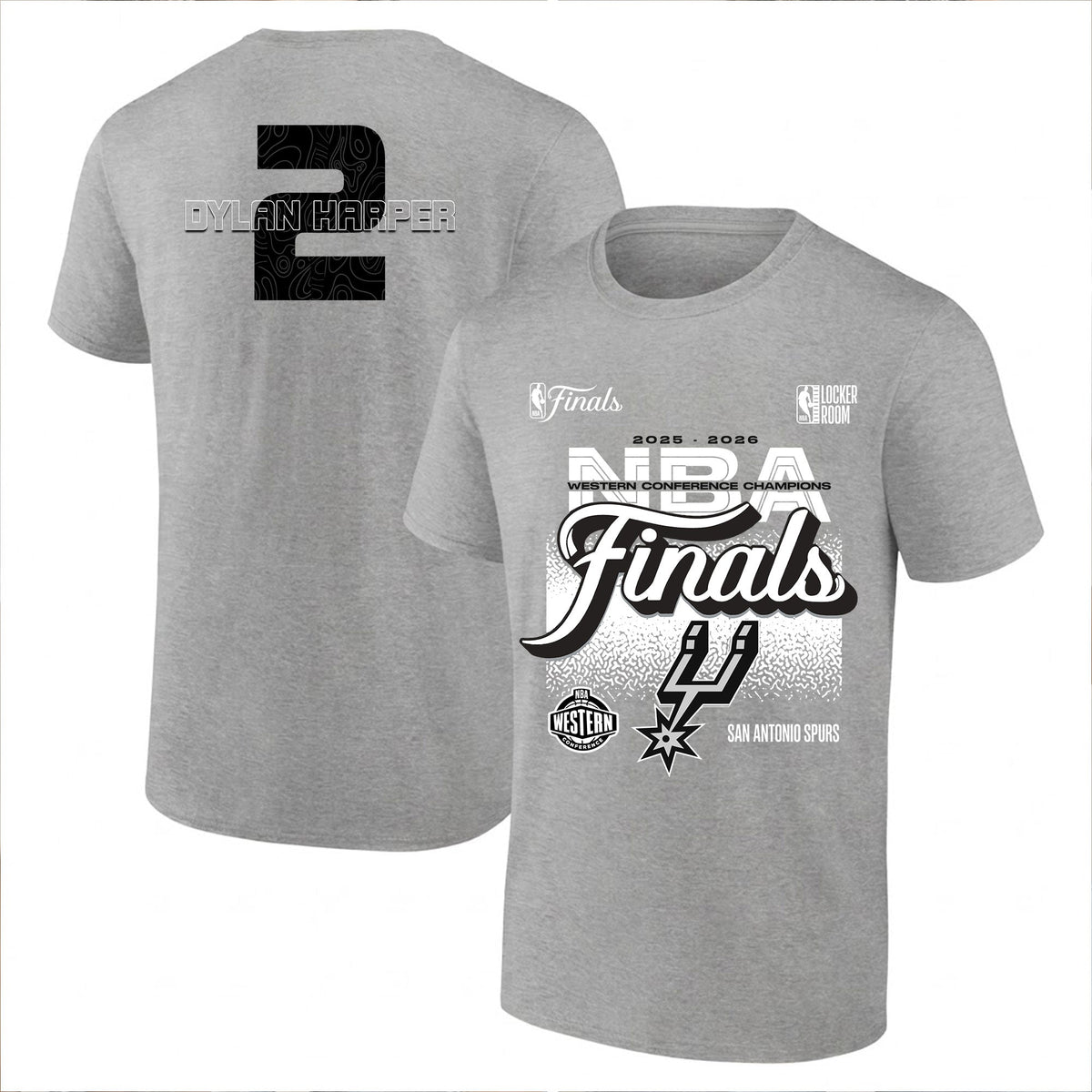 SAS 2026 NBA Western Conference Champions Printed T-Shirt V3