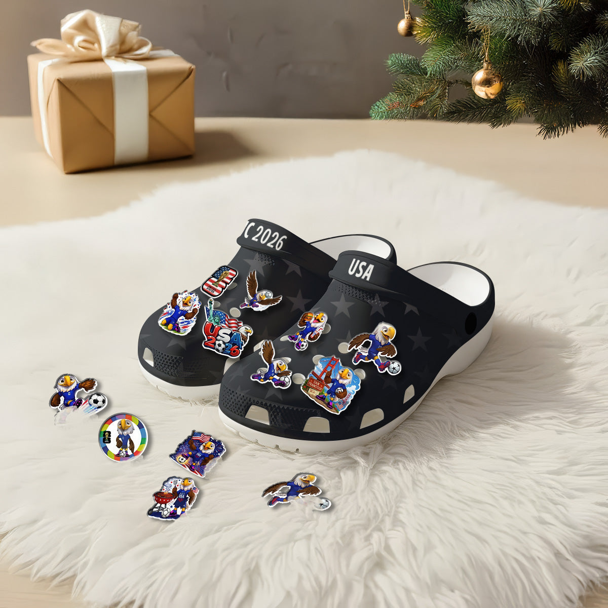 USMNT Clogs WC2026 Black - Charms Gift Set