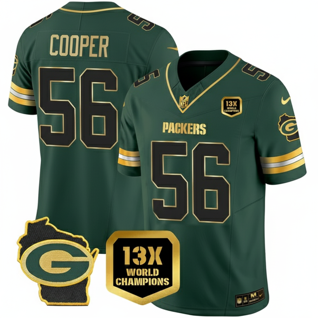 GB 13x Time World Champions Patch Gold Limited Jersey – All Stitched