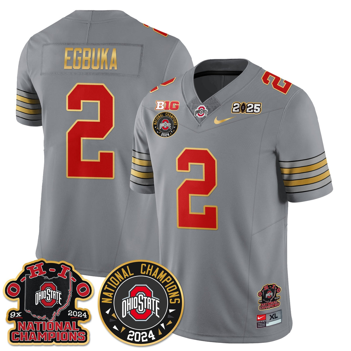 OSU 'Heritage Stripe' 2025 CFP Patch - National Champions Jersey N5 - All Stitched