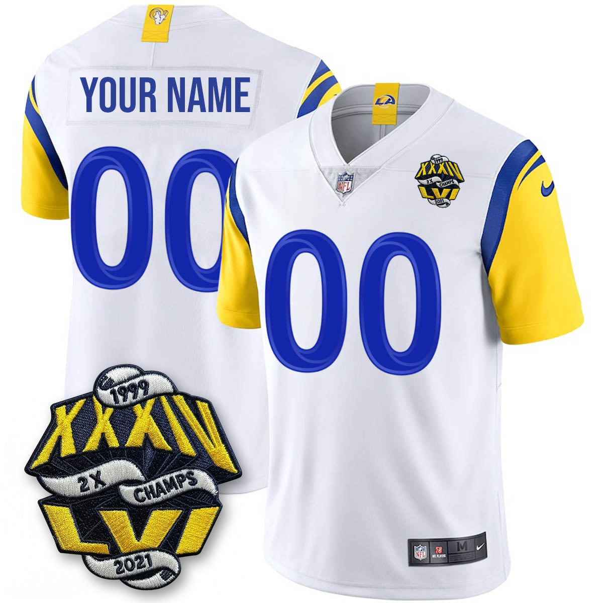 LAR 2-Time Champions Patch Vapor Limited Jersey - All Stitched