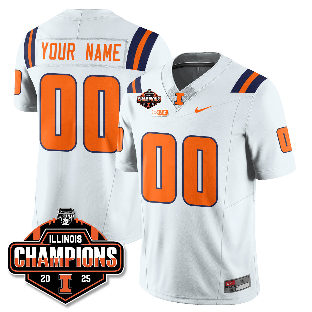 ILL Football 2025 Music City Bowl Champions Limited Jersey - All Stitched