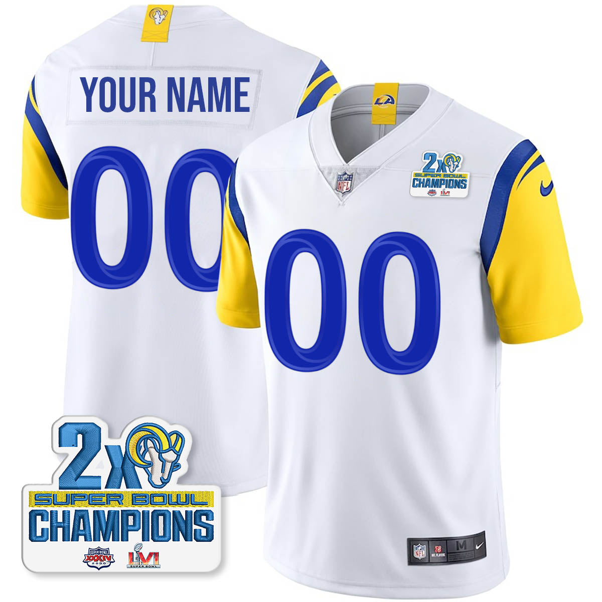 LAR 2-Time Champions Patch Vapor Limited Jersey - All Stitched 1