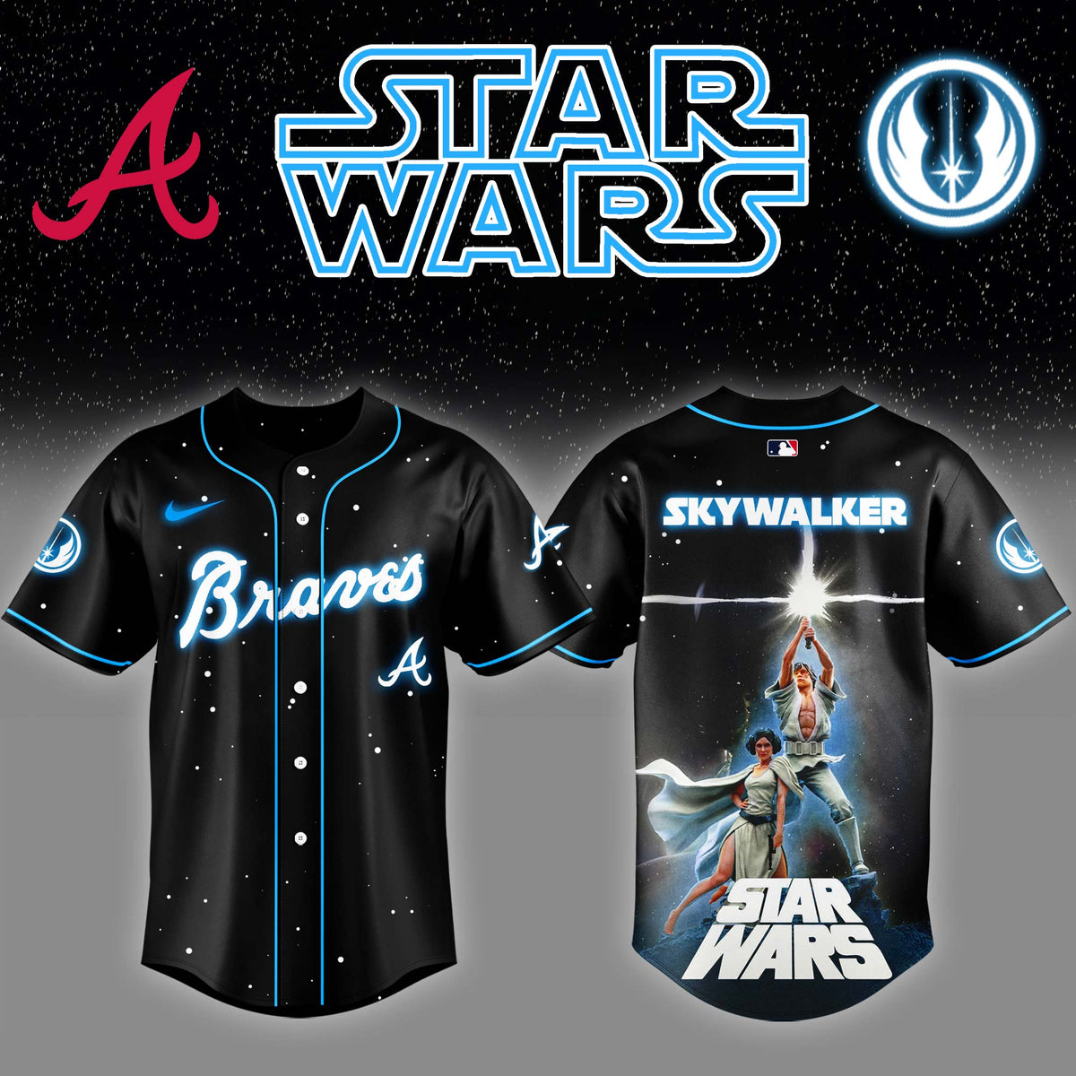 Atlanta Braves x Stars Wars Luke Skywalker Game Night Baseball Jersey Editions Limited v4