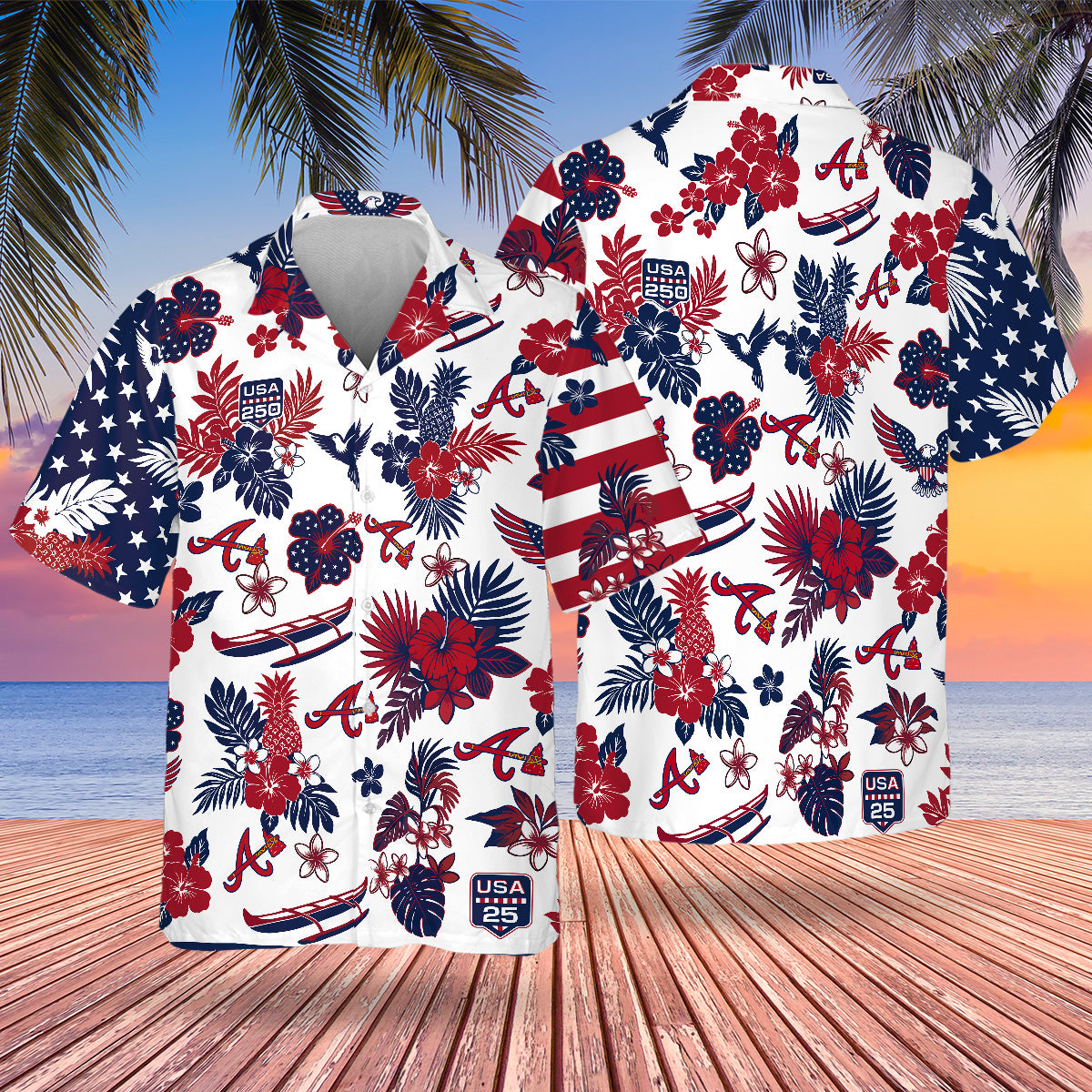 ATL Special Semiquincentennial Hawaiian Design Button Shirt V2