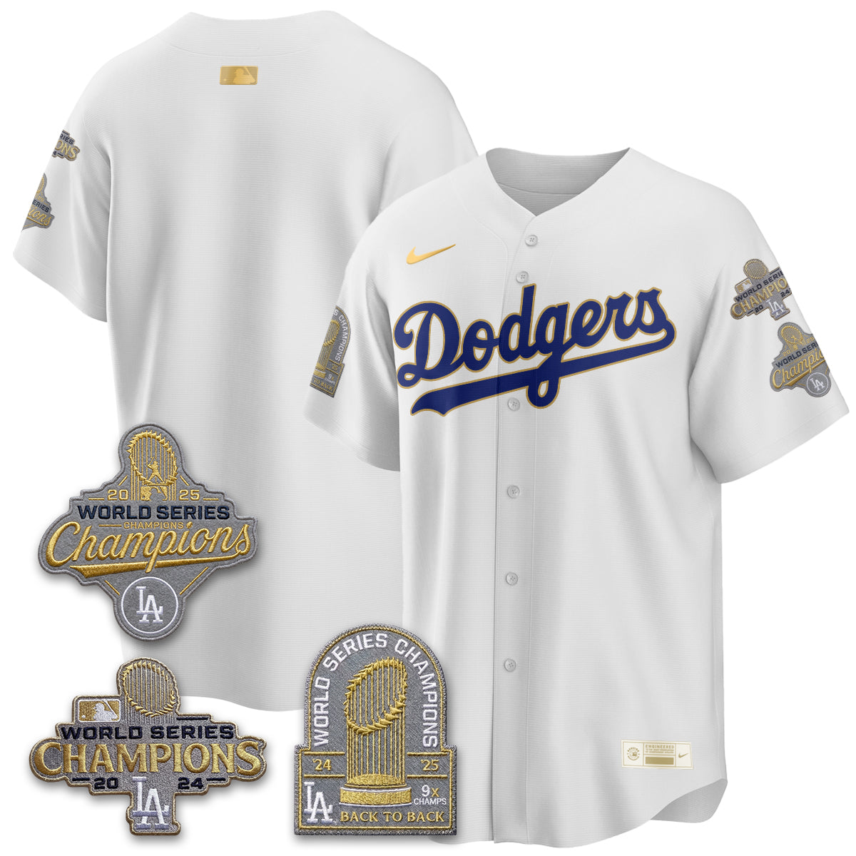 LAD Gold Collection Stadium Vapor Limited Jersey - Back to Back 9x Champs - All Stitched