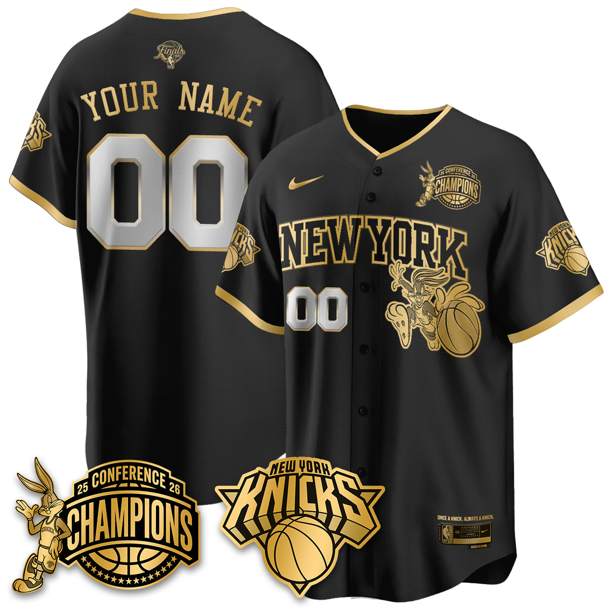 NYK 2026 NBA Finals x Bunny Vapor Custom Jersey V2- Stitched