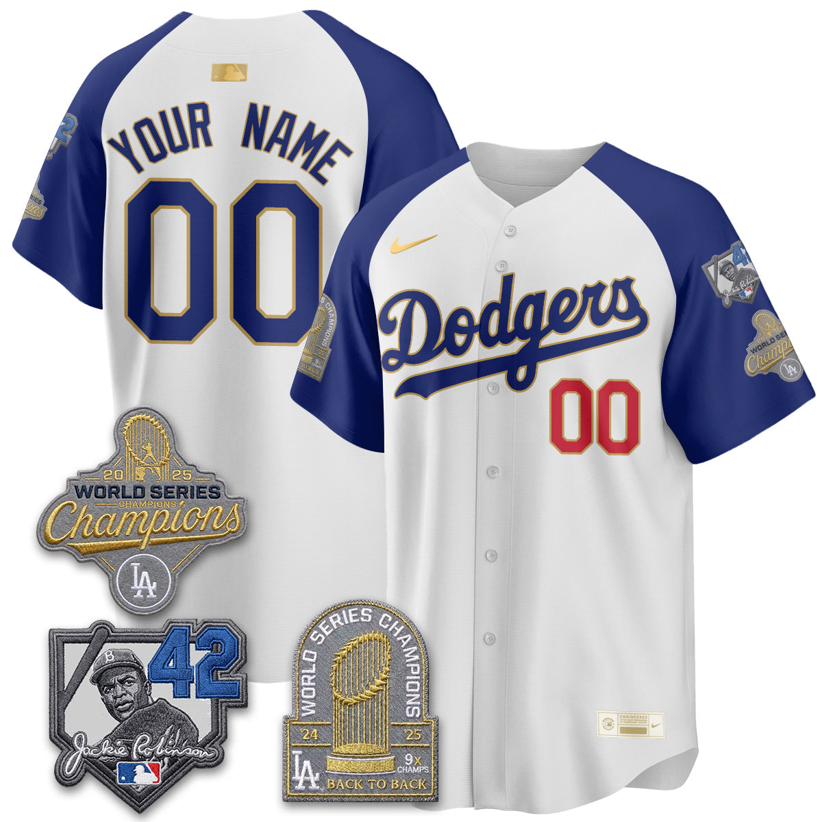 LAD 2026 Jackie Robinson New Era Vapor Custom Limited Jersey - All Stitched