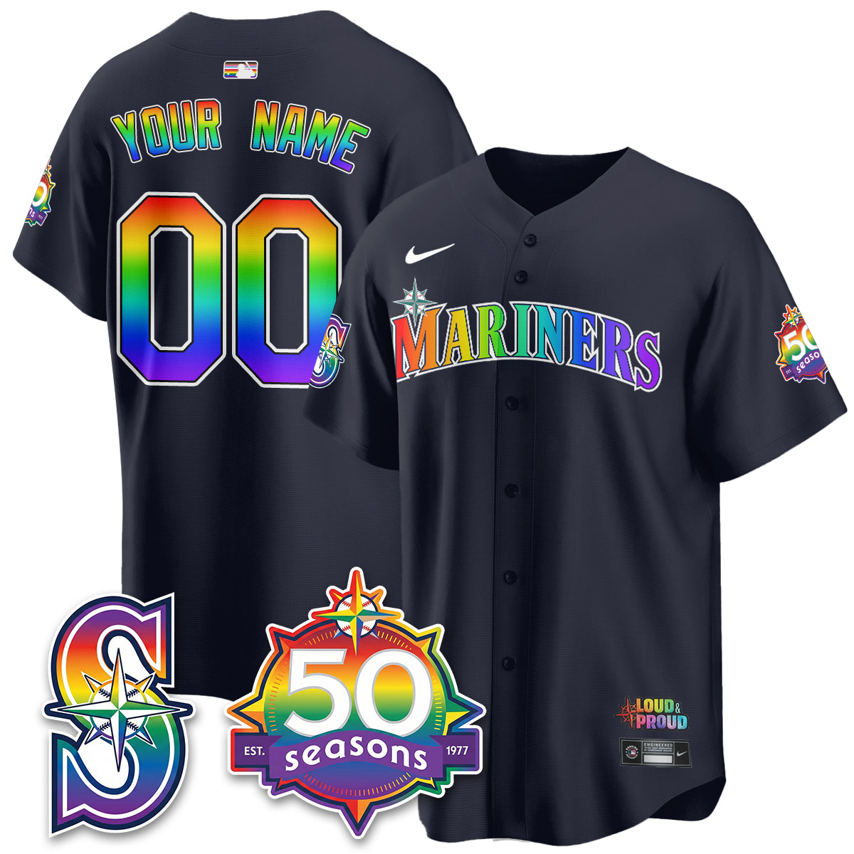 SEA Happy Pride Month Vapor Custom Jersey - Stitched