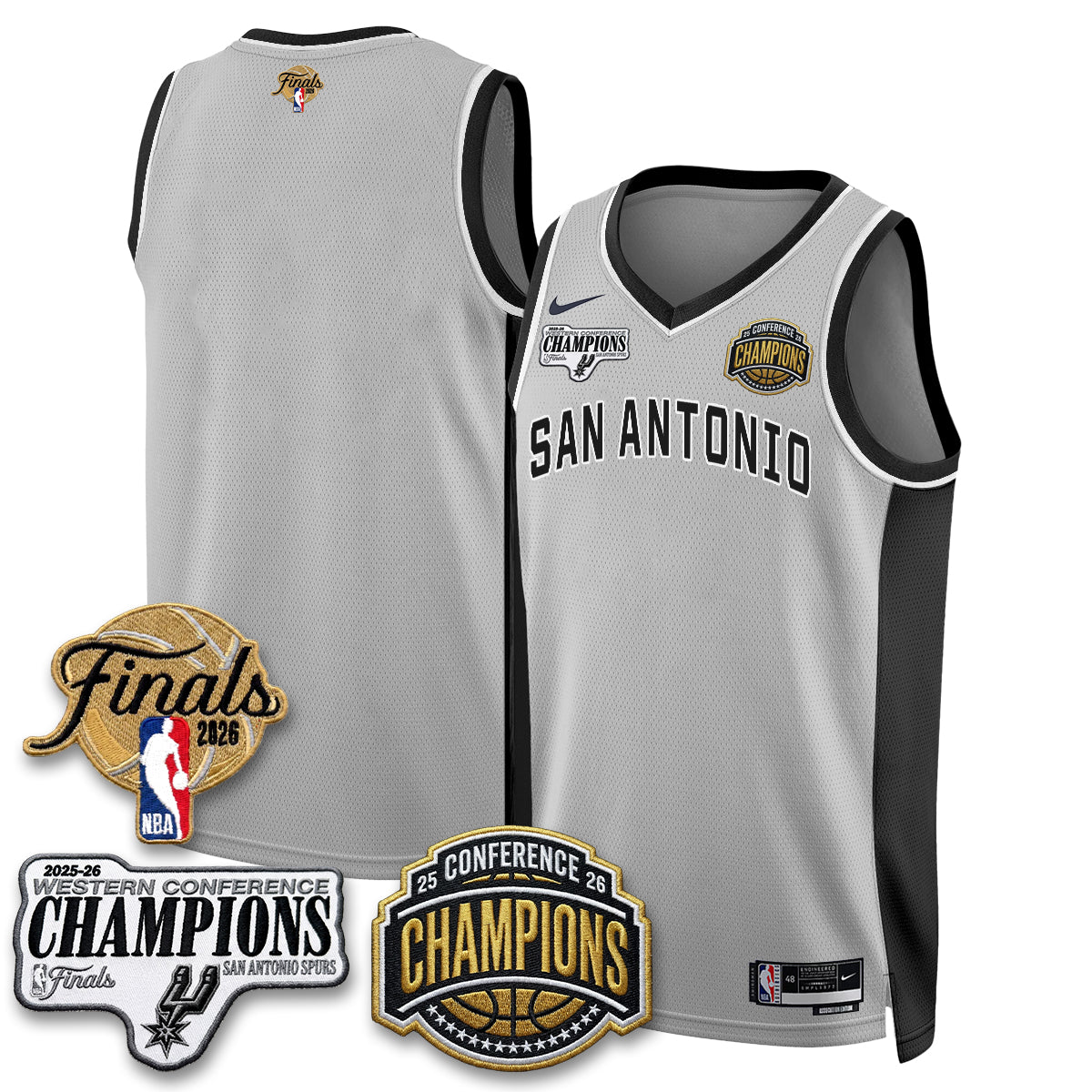 SAS 2026 NBA Western Conference Champions Vapor Jersey - Stitched1