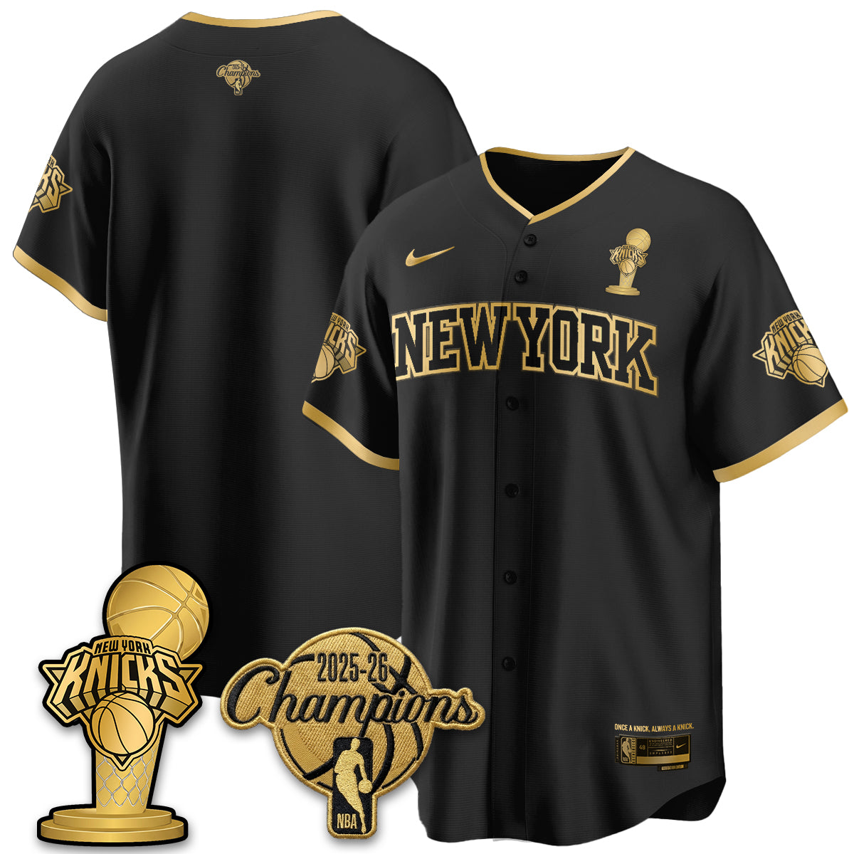 NYK 2026 NBA Champions Vapor Jersey - Stitched