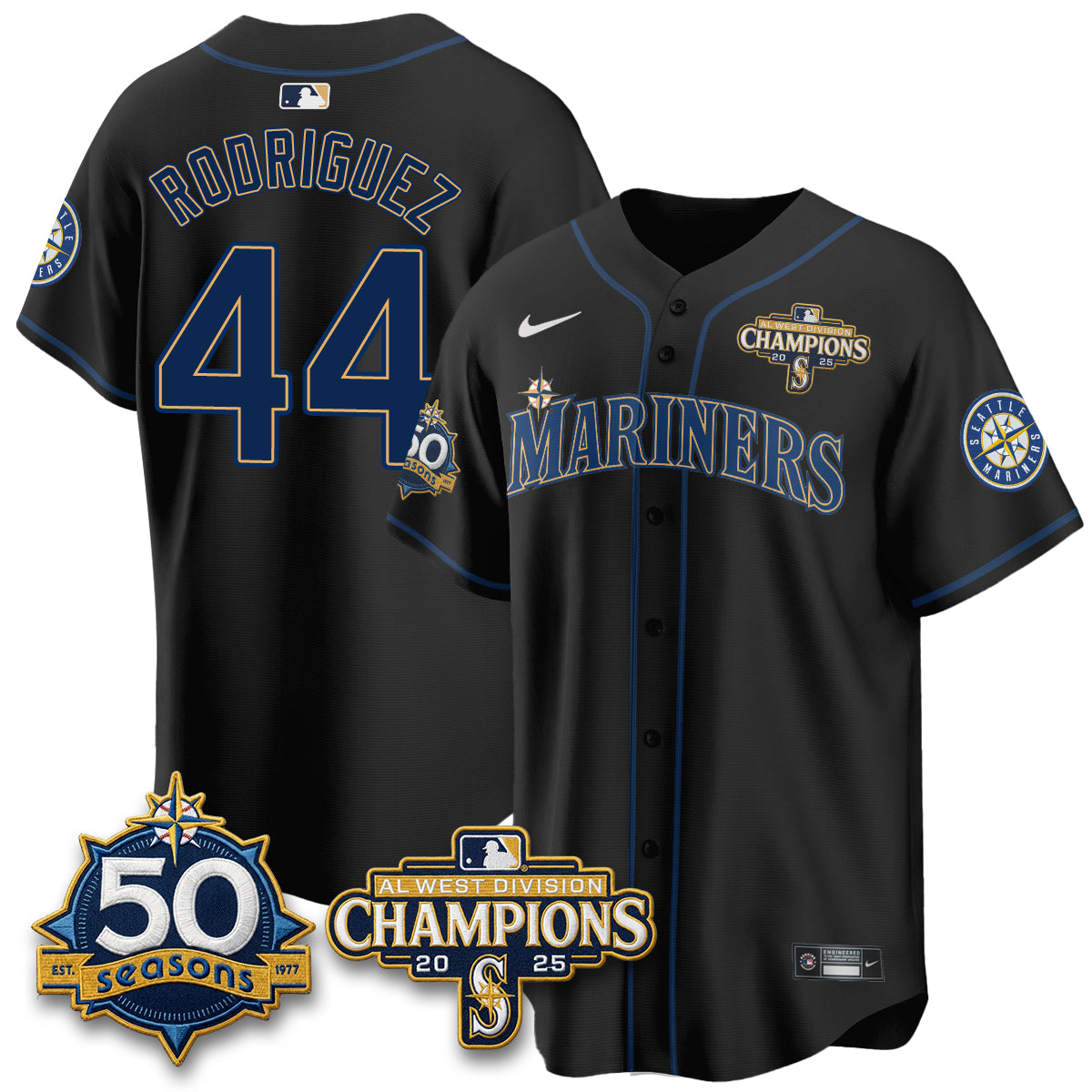 SEA 50th Anniversary Black Out Style Vapor Premier Limited Jersey - All Stitched