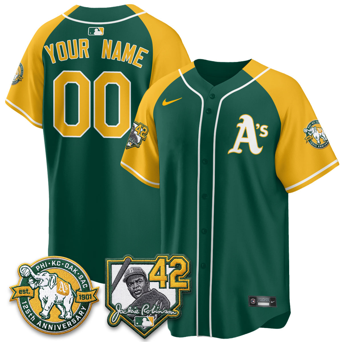 OAK 2026 Jackie Robinson Day - Celebrating 125 Years Limited Custom Vapor Jersey - All Stitched