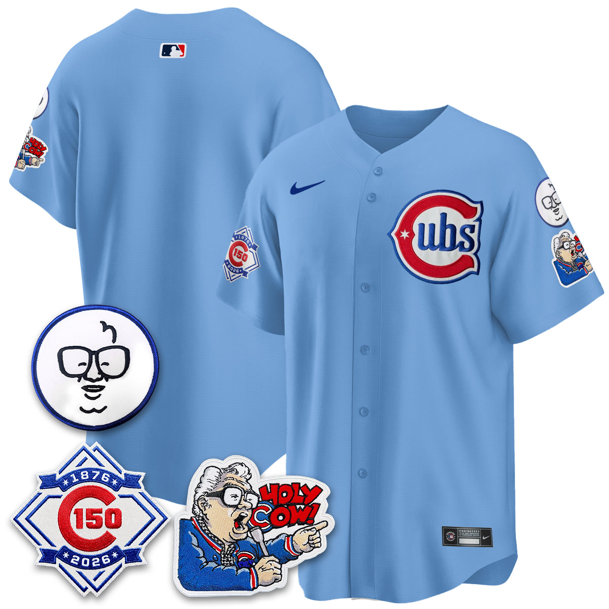 CHC 150th Anniversary Harry Caray Holy Cow Vapor Premier Limited Jersey - All Stitched V2