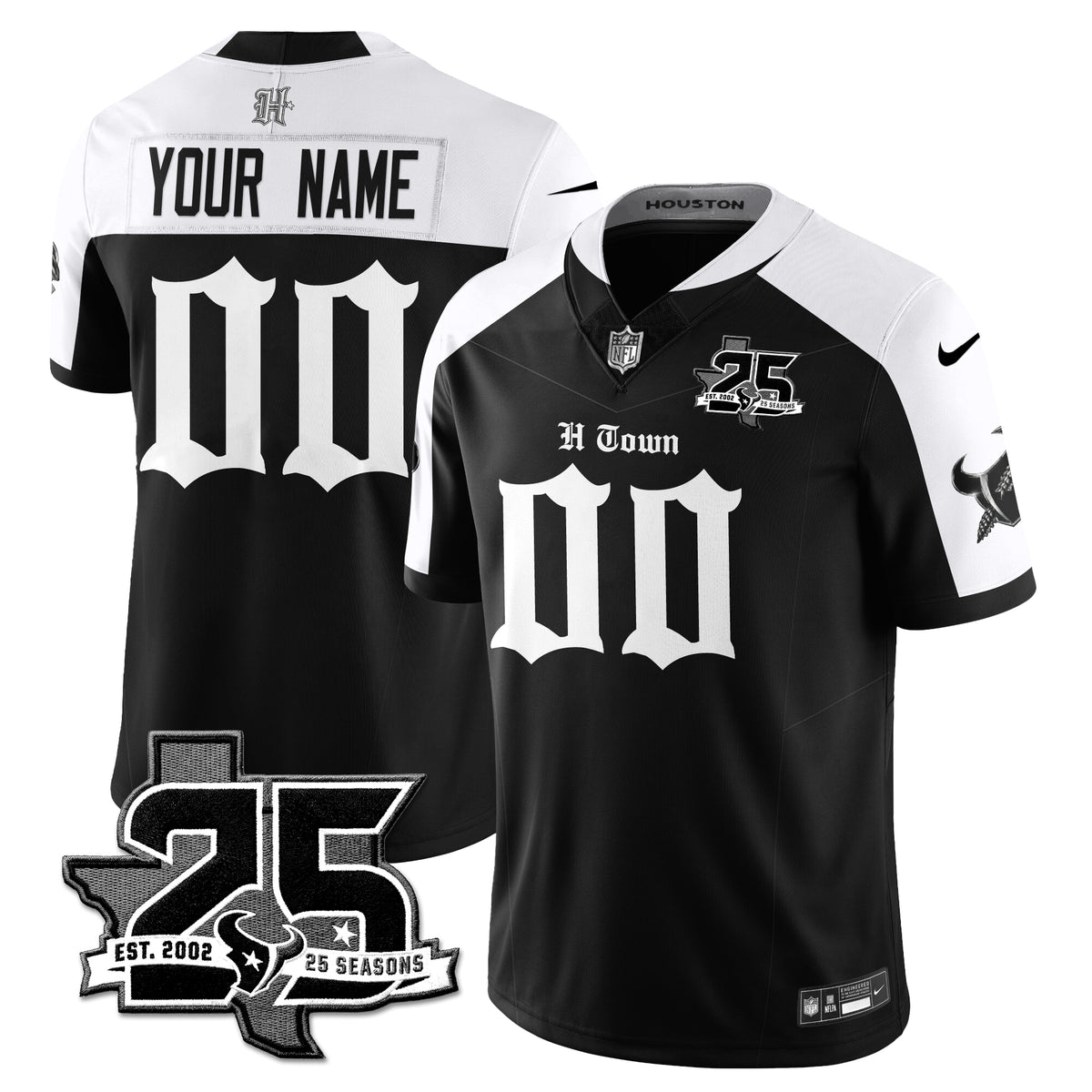 HOU 25th Seasons in 2026 Gothic Vapor Gold Edition Custom Limited Jersey - All Stitched