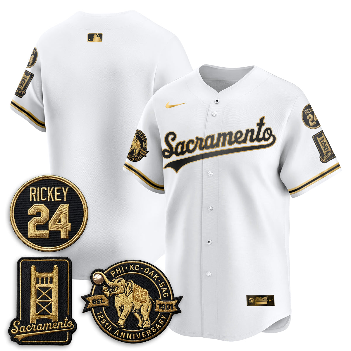OAK 2026 Alternate Sacramento 125 Years Limited Vapor Gold Edition Jersey - All Stitched