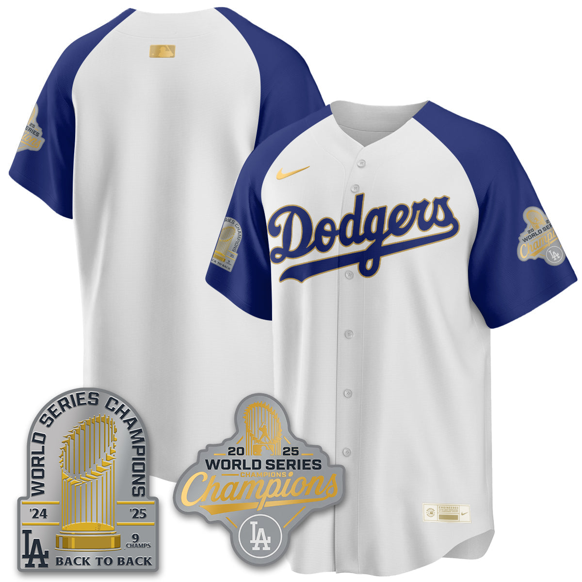 LAD Gold Collection Stadium Vapor Limited Jersey - 9x Champs - All Stitched